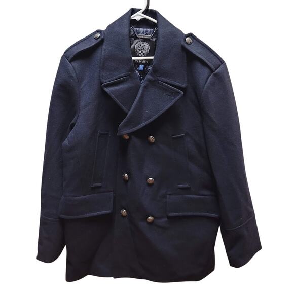 Vince Camuto XL NAVY blue nautical Peacoat lined double Breasted MENS - Picture 1 of 10